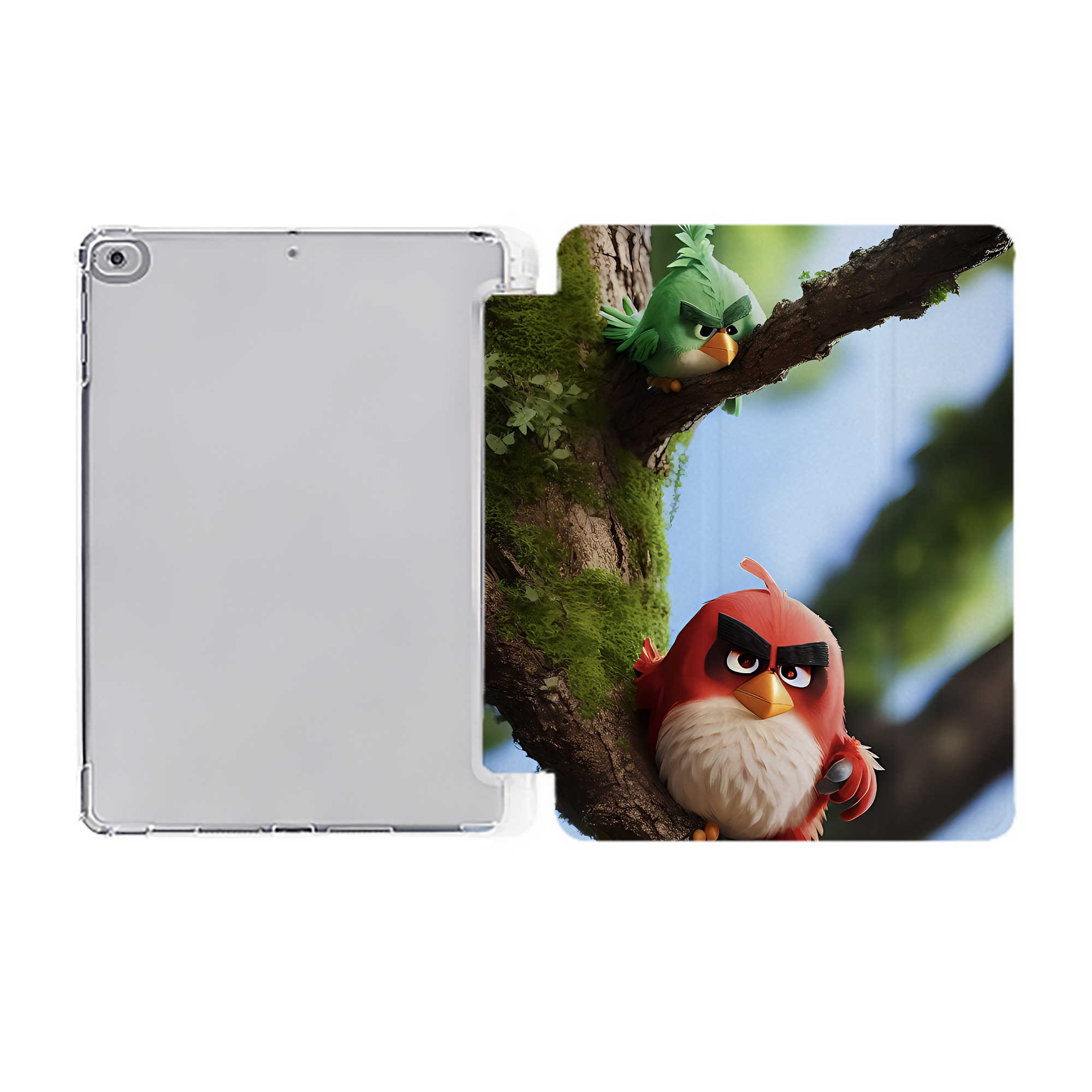 （画像用） Angry Birds アングリーバード IPad ケース ペン収納付き 三つ折りスタンド PUレザー×シリコン 対応機種9.5/10.5/10.9インチ